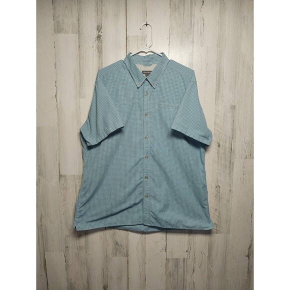 Eddie Bauer Men's XL Blue Plaid Short Sleeve Button Up Shirt - Picture 1 of 8